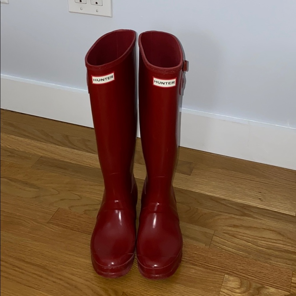 Red hunter boots